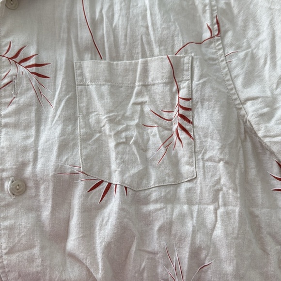Men's Vince Cream Shirt with Red Pattern - Picture 2 of 3
